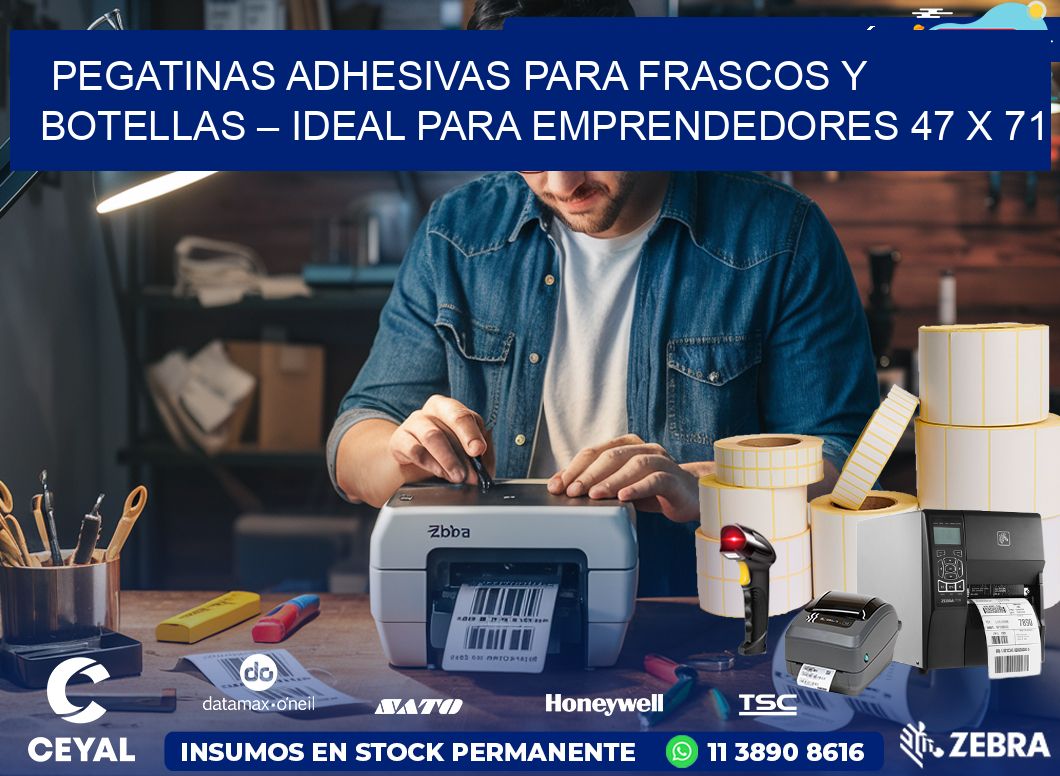 Pegatinas Adhesivas para Frascos y Botellas – Ideal para Emprendedores 47 x 71