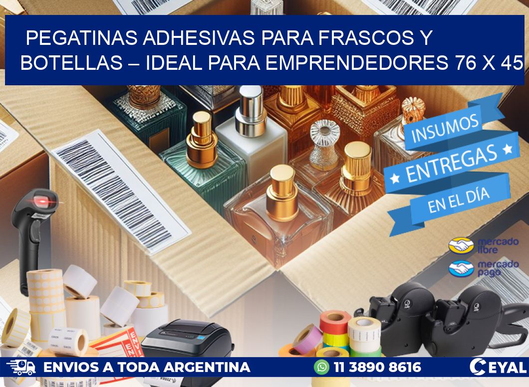 Pegatinas Adhesivas para Frascos y Botellas – Ideal para Emprendedores 76 x 45