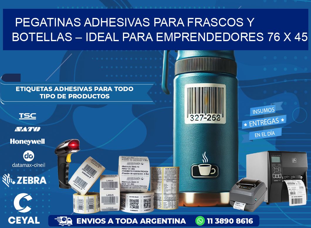 Pegatinas Adhesivas para Frascos y Botellas – Ideal para Emprendedores 76 x 45