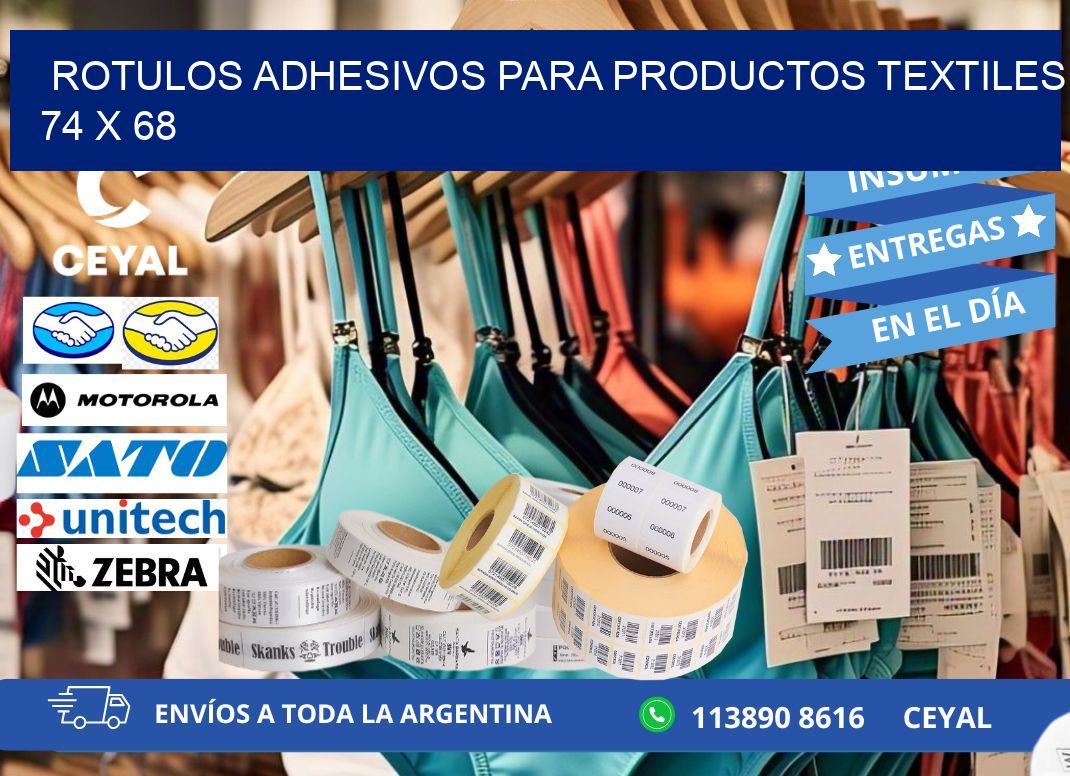 ROTULOS ADHESIVOS PARA PRODUCTOS TEXTILES 74 x 68