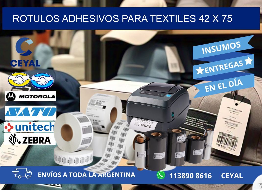 ROTULOS ADHESIVOS PARA TEXTILES 42 x 75
