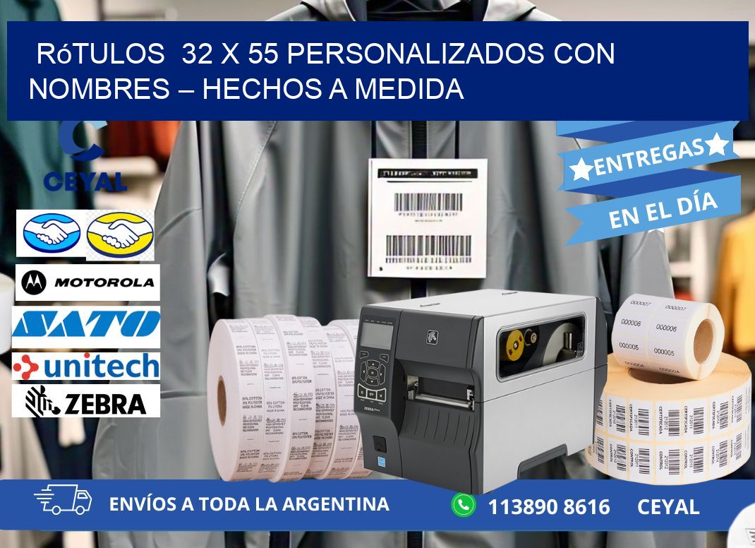 Rótulos  32 x 55 Personalizados con Nombres – Hechos a Medida
