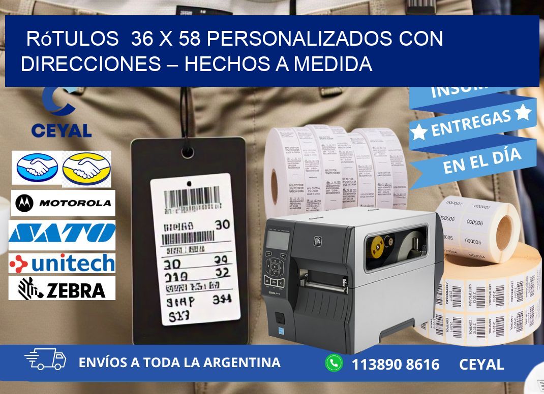 Rótulos  36 x 58 Personalizados con Direcciones – Hechos a Medida