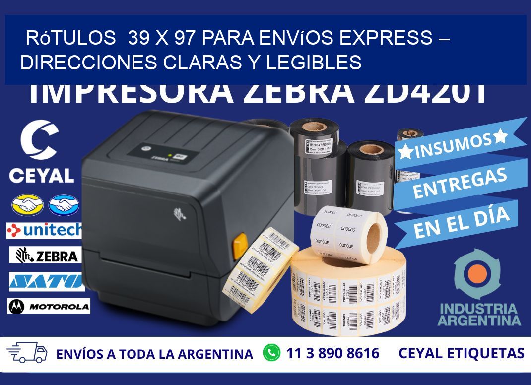 Rótulos  39 x 97 para Envíos Express – Direcciones Claras y Legibles