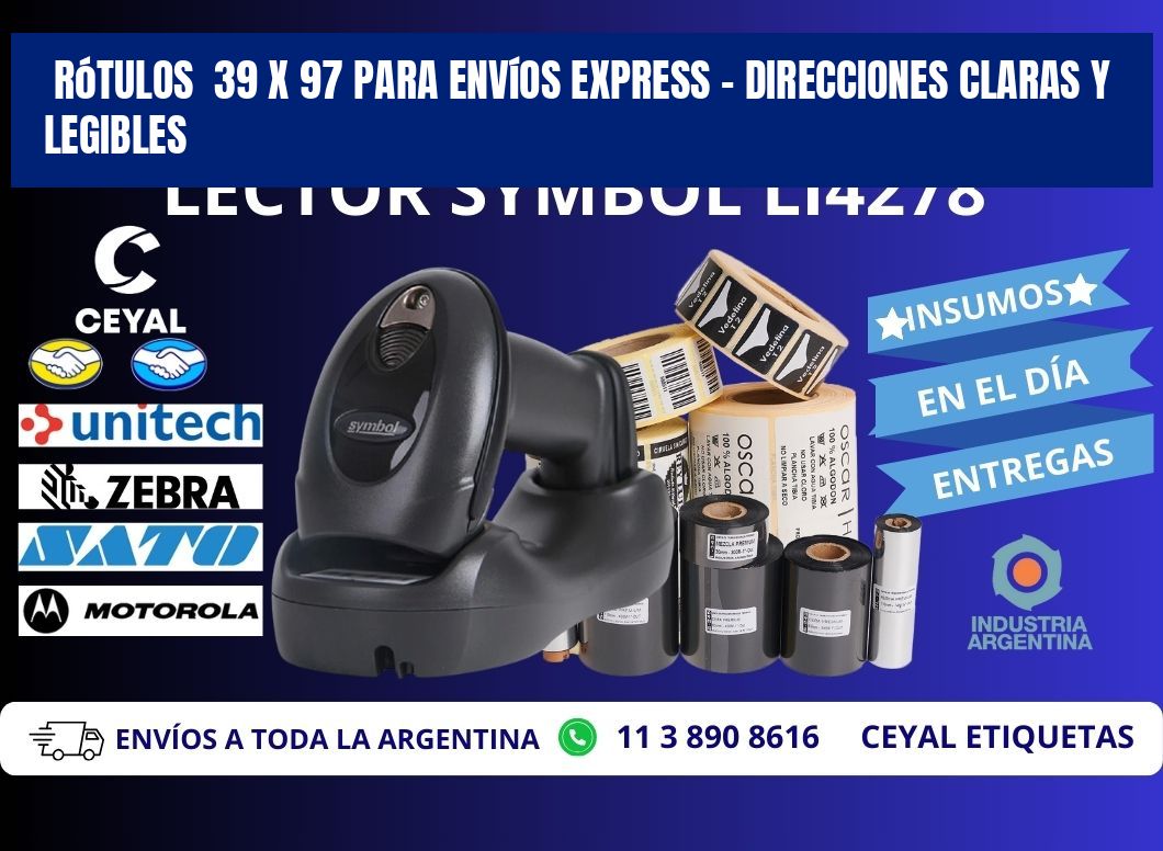 Rótulos  39 x 97 para Envíos Express – Direcciones Claras y Legibles