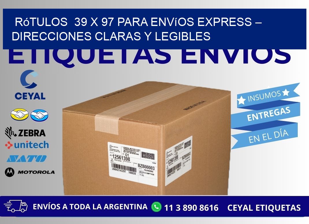 Rótulos  39 x 97 para Envíos Express – Direcciones Claras y Legibles