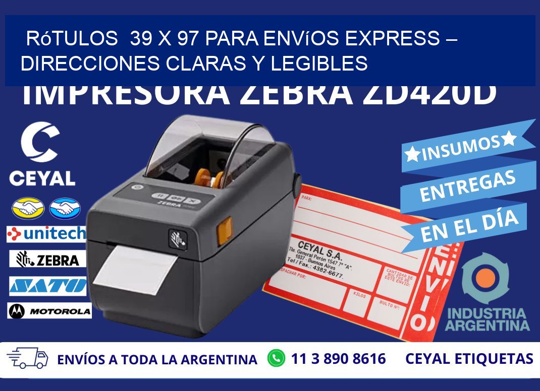 Rótulos  39 x 97 para Envíos Express – Direcciones Claras y Legibles