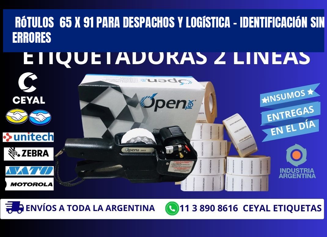 Rótulos  65 x 91 para Despachos y Logística – Identificación sin Errores