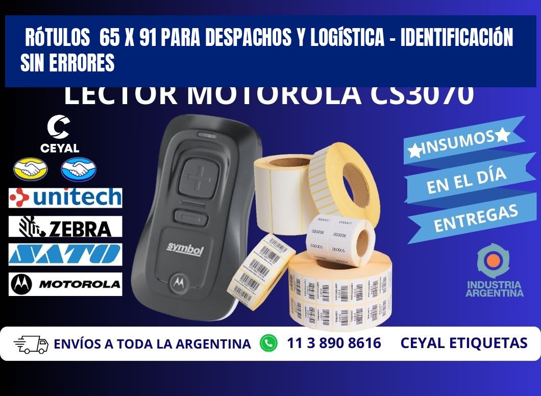 Rótulos  65 x 91 para Despachos y Logística – Identificación sin Errores