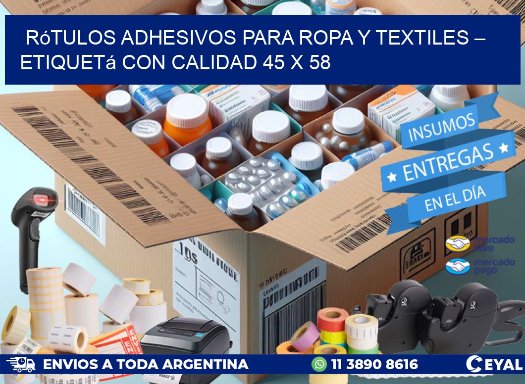 Rótulos Adhesivos para Ropa y Textiles – Etiquetá con Calidad 45 x 58