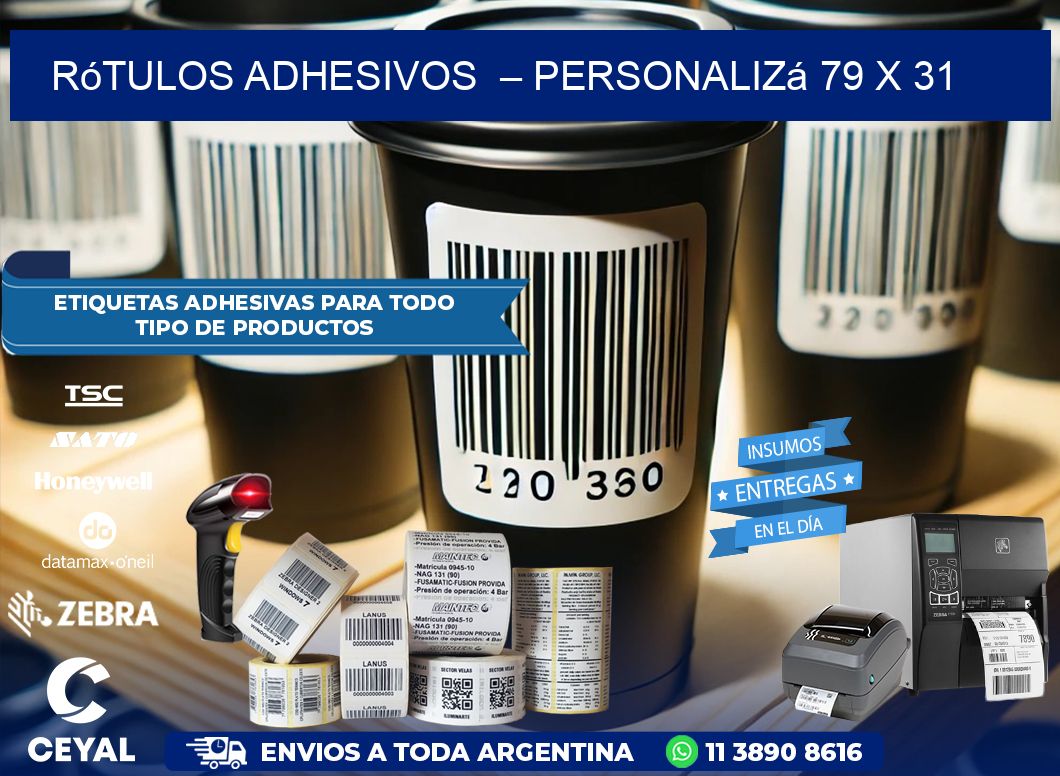 Rótulos Adhesivos  – Personalizá 79 x 31