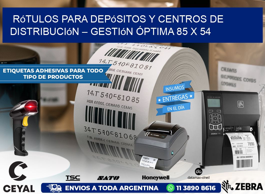 Rótulos para Depósitos y Centros de Distribución – Gestión Óptima 85 x 54