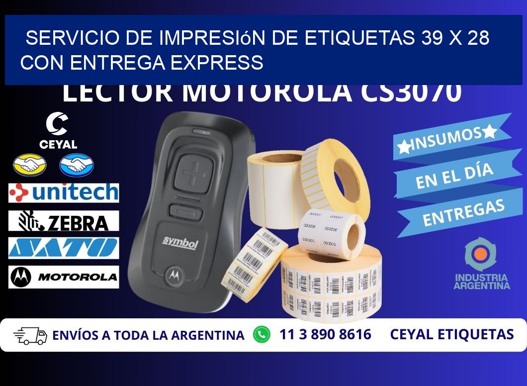 Servicio de Impresión de Etiquetas 39 x 28 con Entrega Express