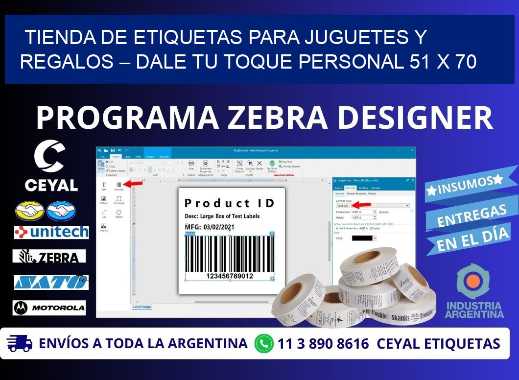 Tienda de Etiquetas para Juguetes y Regalos – Dale Tu Toque Personal 51 x 70