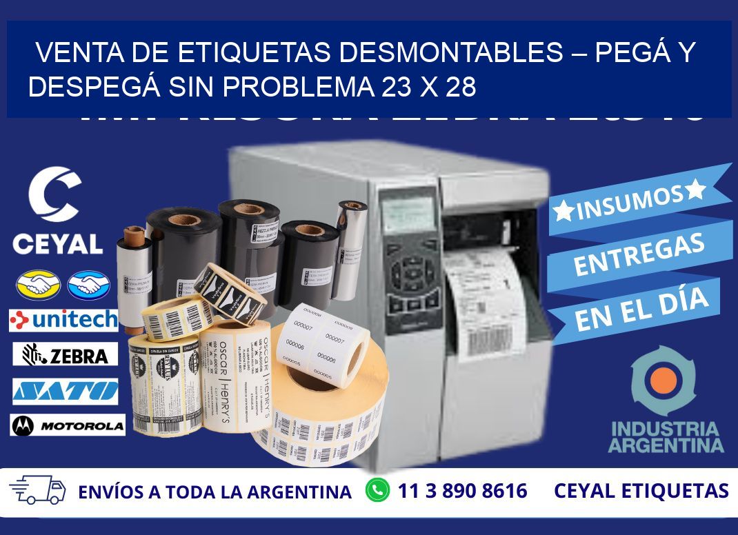 VENTA DE ETIQUETAS DESMONTABLES – PEGÁ Y DESPEGÁ SIN PROBLEMA 23 x 28