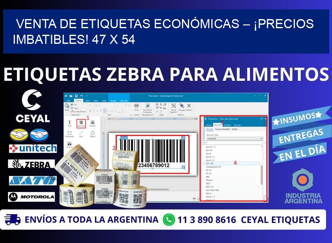 VENTA DE ETIQUETAS ECONÓMICAS – ¡PRECIOS IMBATIBLES! 47 x 54