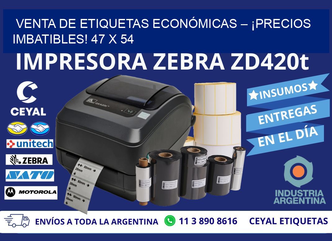 VENTA DE ETIQUETAS ECONÓMICAS – ¡PRECIOS IMBATIBLES! 47 x 54