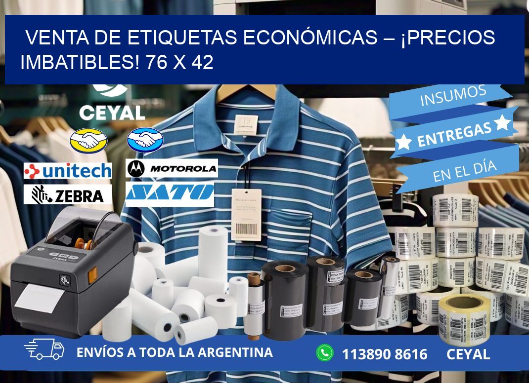 VENTA DE ETIQUETAS ECONÓMICAS – ¡PRECIOS IMBATIBLES! 76 x 42