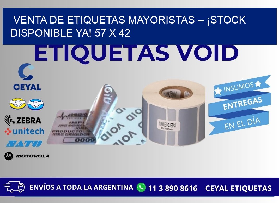 VENTA DE ETIQUETAS MAYORISTAS – ¡STOCK DISPONIBLE YA! 57 x 42