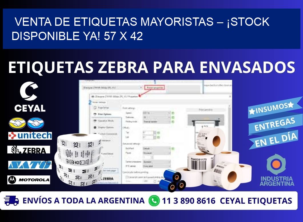 VENTA DE ETIQUETAS MAYORISTAS – ¡STOCK DISPONIBLE YA! 57 x 42