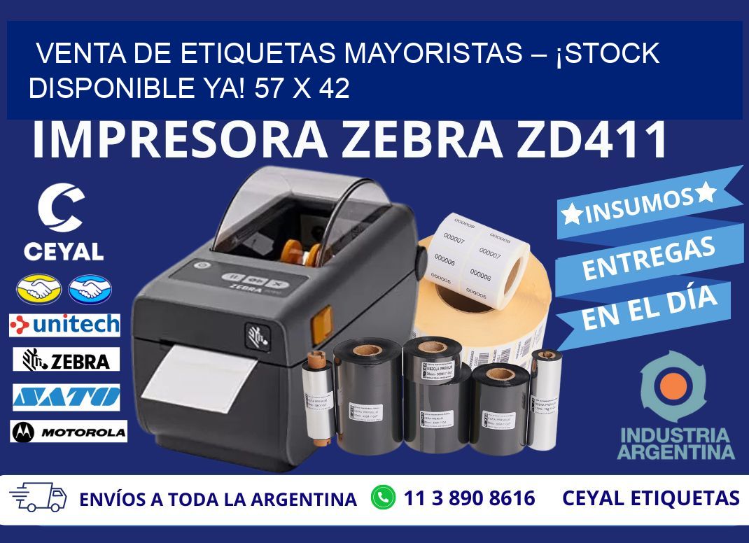 VENTA DE ETIQUETAS MAYORISTAS – ¡STOCK DISPONIBLE YA! 57 x 42