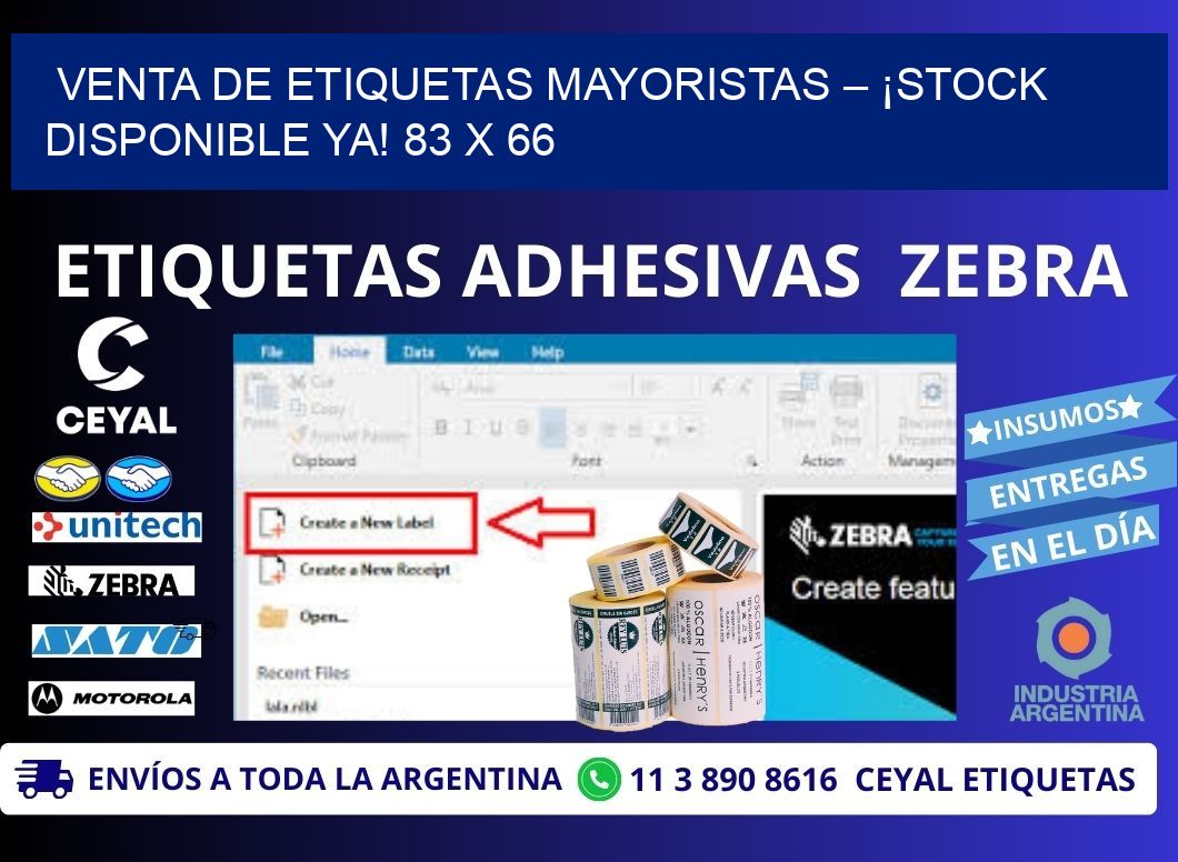 VENTA DE ETIQUETAS MAYORISTAS – ¡STOCK DISPONIBLE YA! 83 x 66