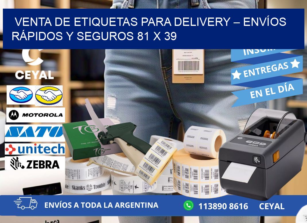 VENTA DE ETIQUETAS PARA DELIVERY – ENVÍOS RÁPIDOS Y SEGUROS 81 x 39