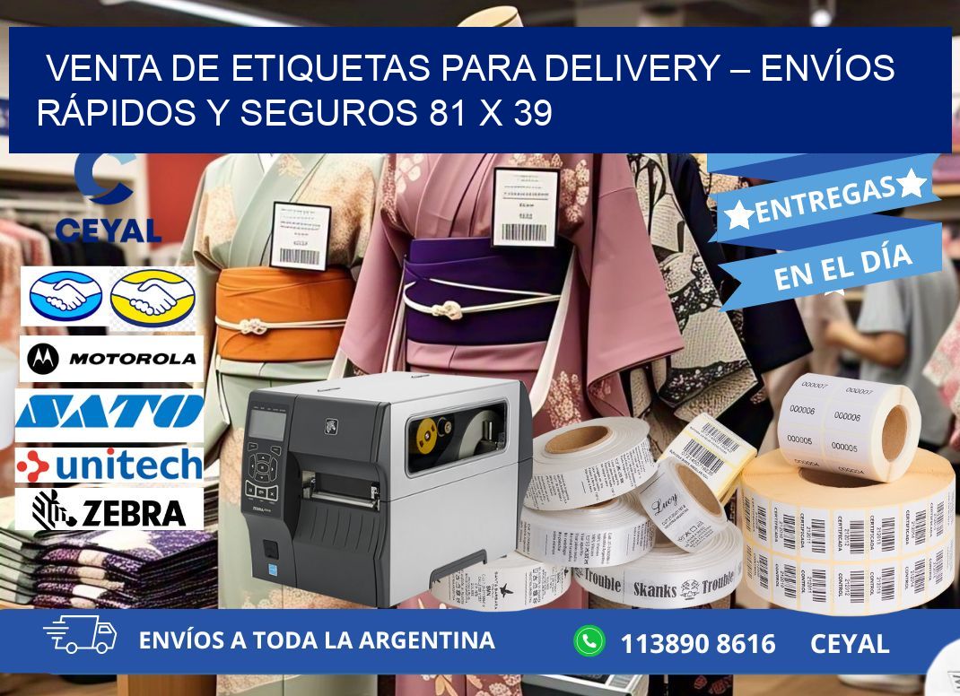 VENTA DE ETIQUETAS PARA DELIVERY – ENVÍOS RÁPIDOS Y SEGUROS 81 x 39
