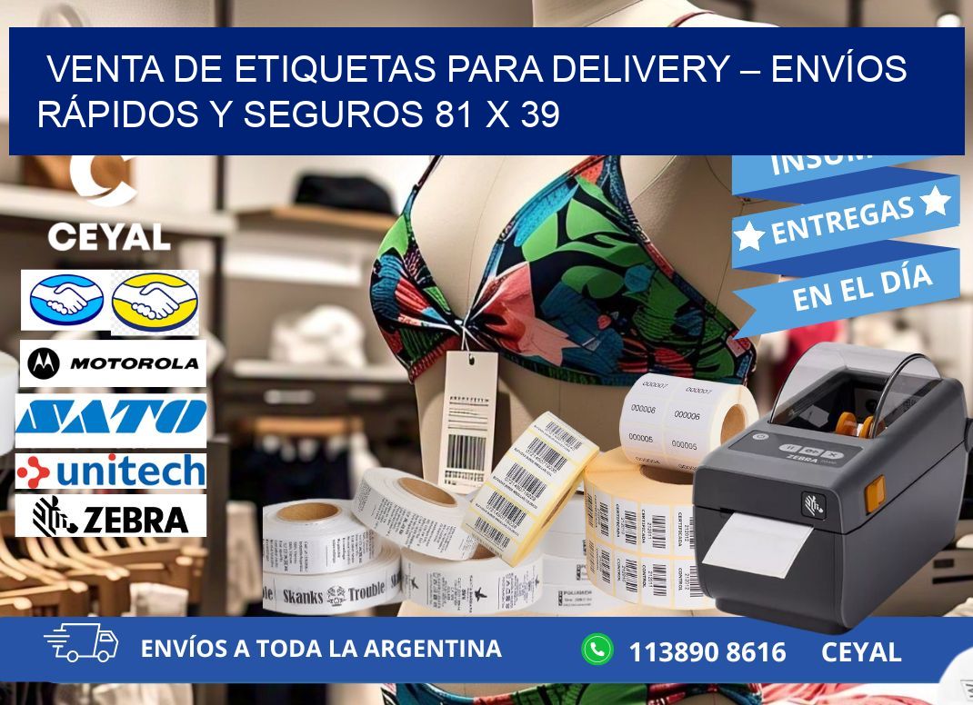 VENTA DE ETIQUETAS PARA DELIVERY – ENVÍOS RÁPIDOS Y SEGUROS 81 x 39