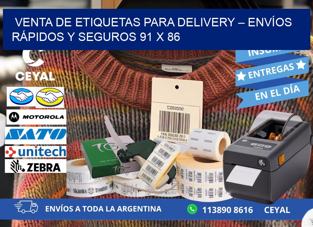 VENTA DE ETIQUETAS PARA DELIVERY – ENVÍOS RÁPIDOS Y SEGUROS 91 x 86