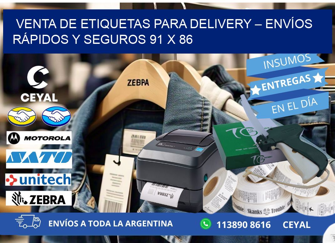 VENTA DE ETIQUETAS PARA DELIVERY – ENVÍOS RÁPIDOS Y SEGUROS 91 x 86