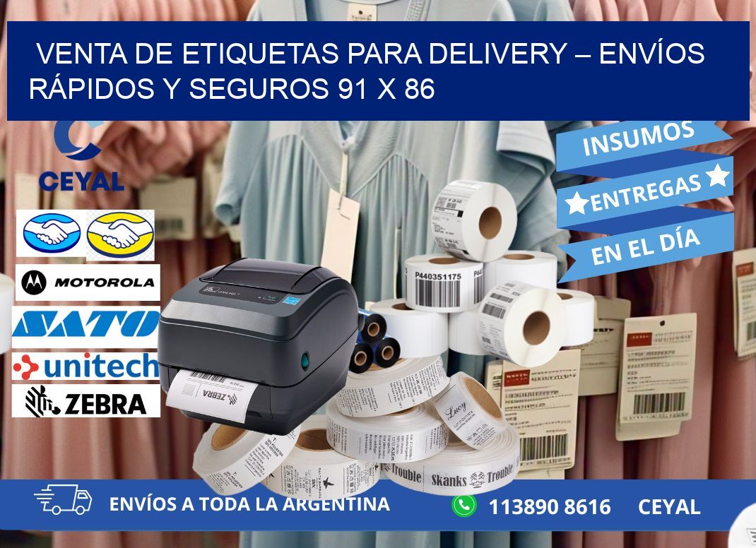 VENTA DE ETIQUETAS PARA DELIVERY – ENVÍOS RÁPIDOS Y SEGUROS 91 x 86