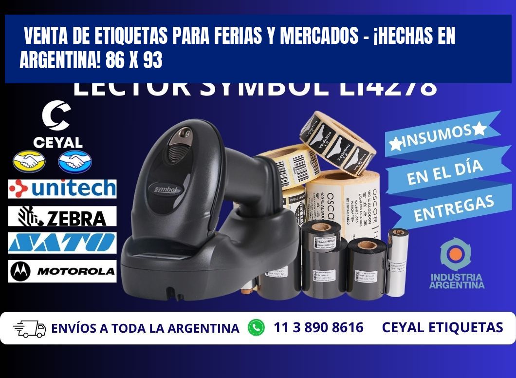 VENTA DE ETIQUETAS PARA FERIAS Y MERCADOS – ¡HECHAS EN ARGENTINA! 86 x 93
