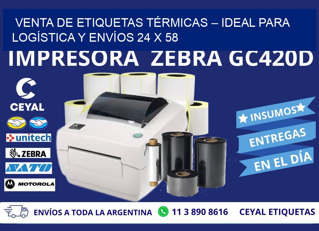 VENTA DE ETIQUETAS TÉRMICAS – IDEAL PARA LOGÍSTICA Y ENVÍOS 24 x 58