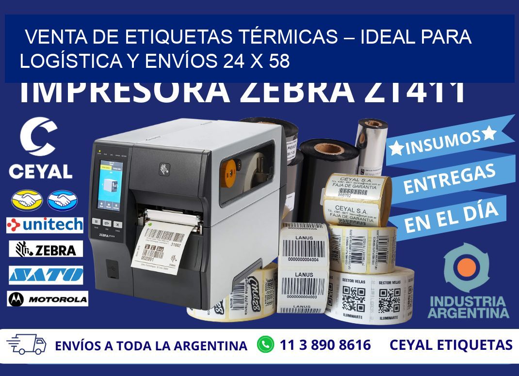 VENTA DE ETIQUETAS TÉRMICAS – IDEAL PARA LOGÍSTICA Y ENVÍOS 24 x 58