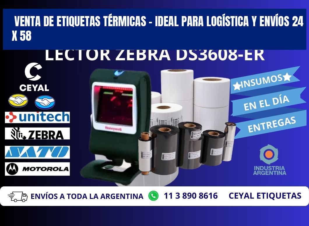 VENTA DE ETIQUETAS TÉRMICAS – IDEAL PARA LOGÍSTICA Y ENVÍOS 24 x 58