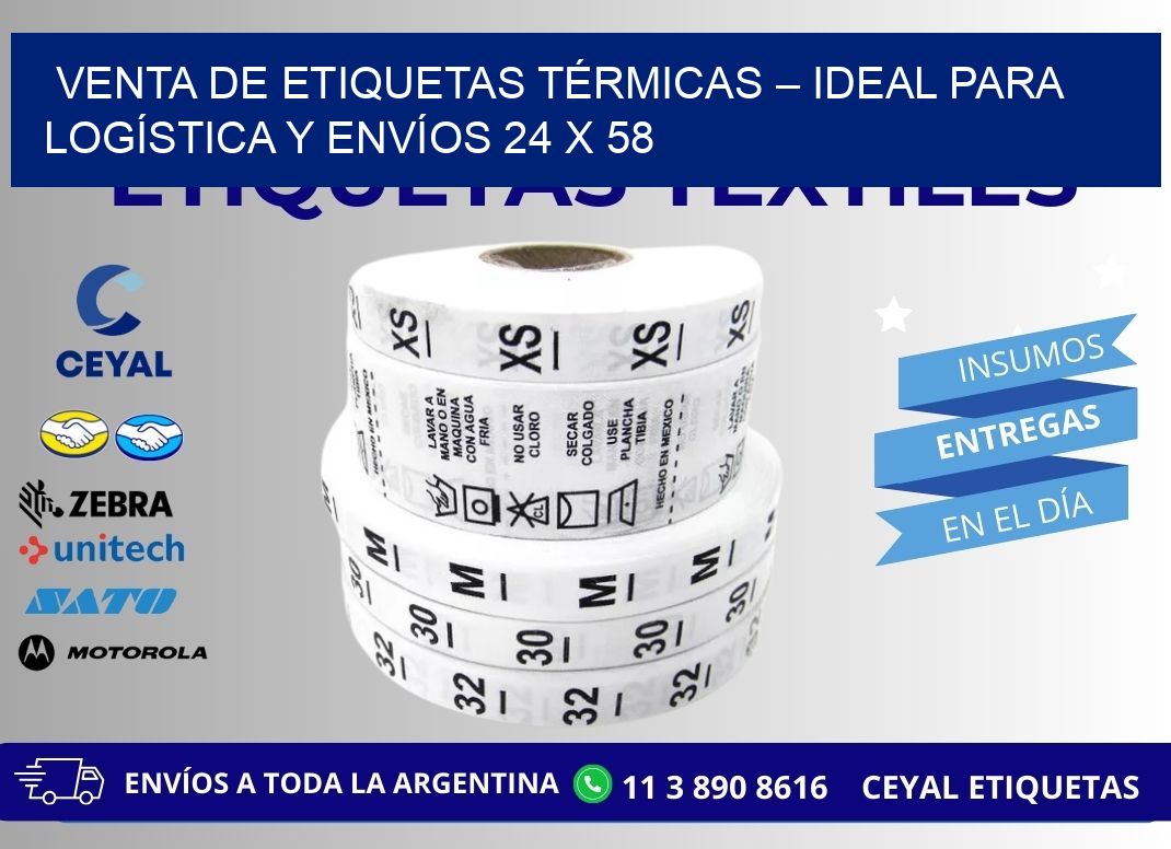 VENTA DE ETIQUETAS TÉRMICAS – IDEAL PARA LOGÍSTICA Y ENVÍOS 24 x 58