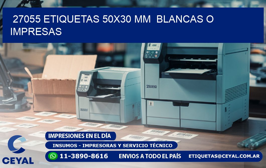 27055 ETIQUETAS 50x30 mm  BLANCAS O IMPRESAS