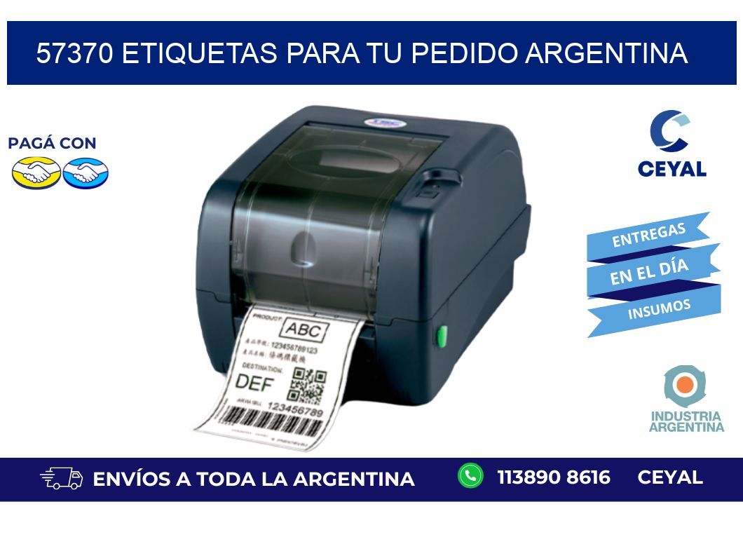 57370 ETIQUETAS PARA TU PEDIDO ARGENTINA