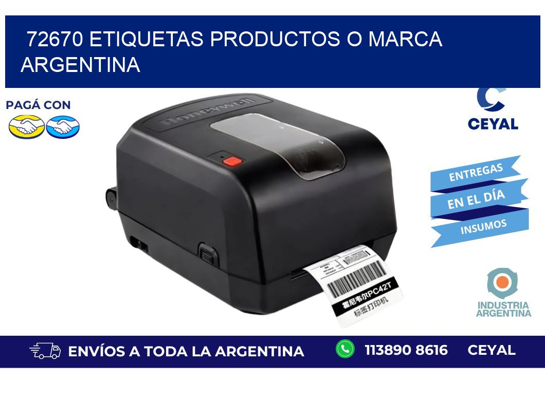 72670 ETIQUETAS PRODUCTOS O MARCA ARGENTINA