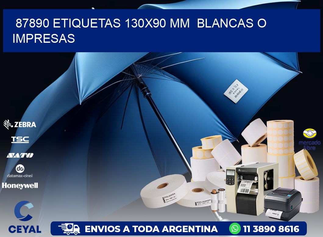 87890 ETIQUETAS 130x90 mm  BLANCAS O IMPRESAS