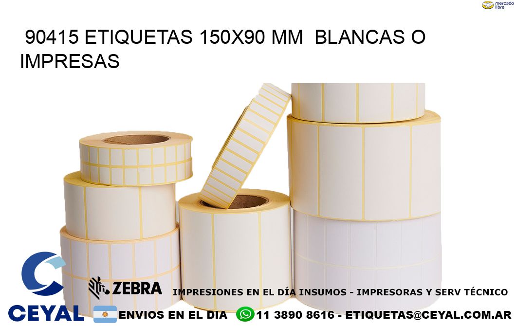 90415 ETIQUETAS 150x90 mm  BLANCAS O IMPRESAS