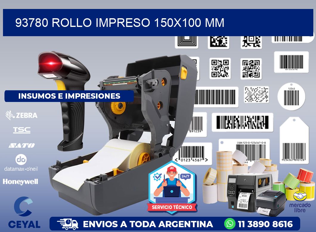 93780 ROLLO IMPRESO 150x100 mm