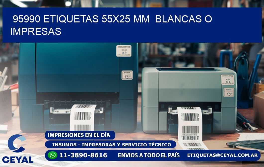 95990 ETIQUETAS 55x25 mm  BLANCAS O IMPRESAS