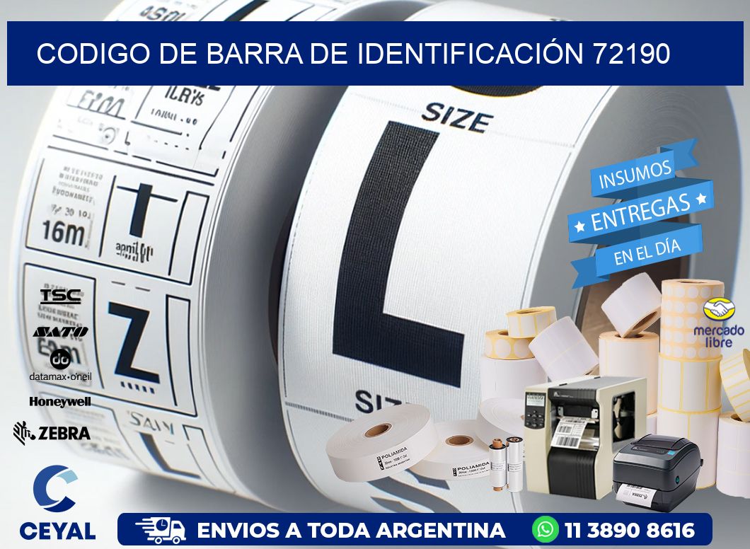 CODIGO DE BARRA DE IDENTIFICACIÓN 72190