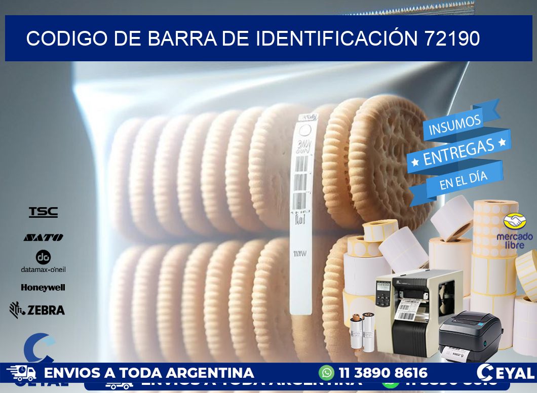 CODIGO DE BARRA DE IDENTIFICACIÓN 72190
