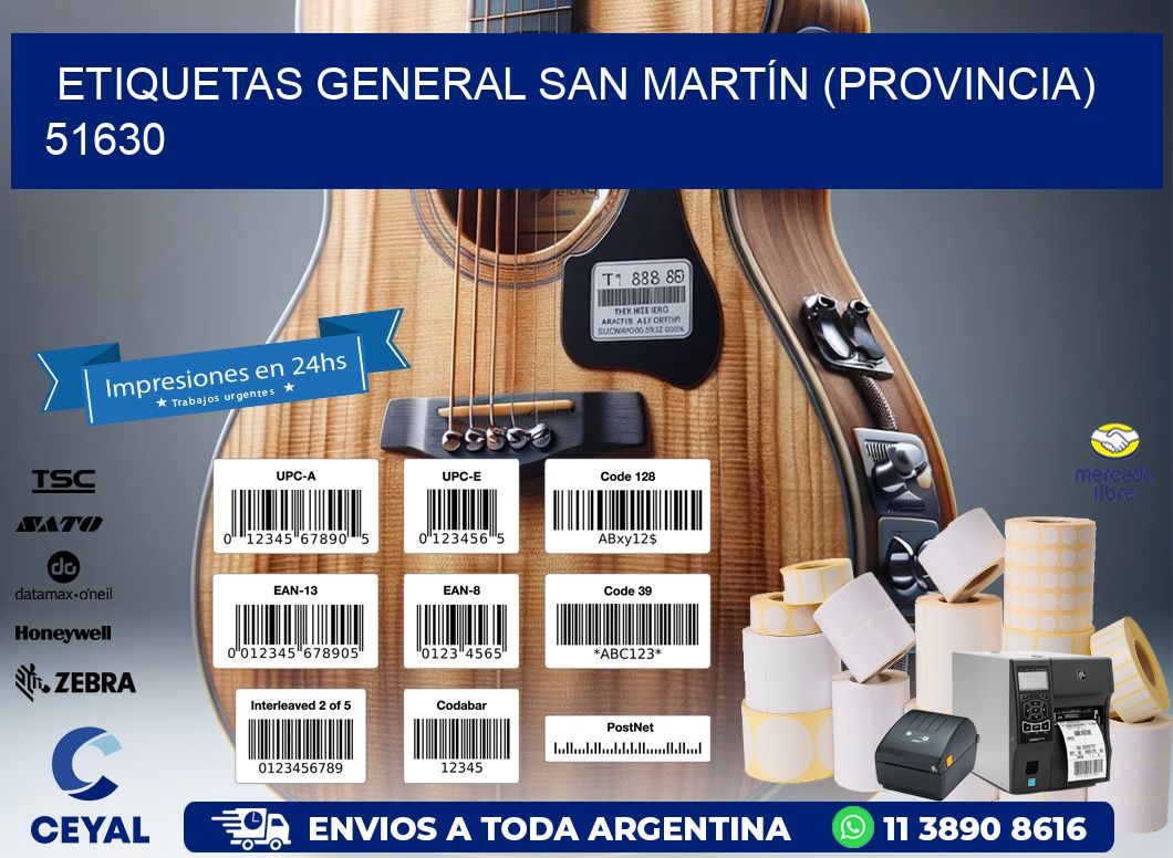 ETIQUETAS GENERAL SAN MARTÍN (PROVINCIA) 51630