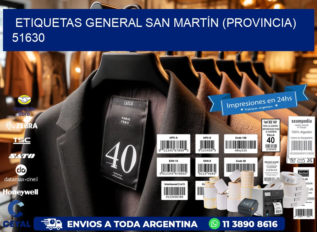 ETIQUETAS GENERAL SAN MARTÍN (PROVINCIA) 51630