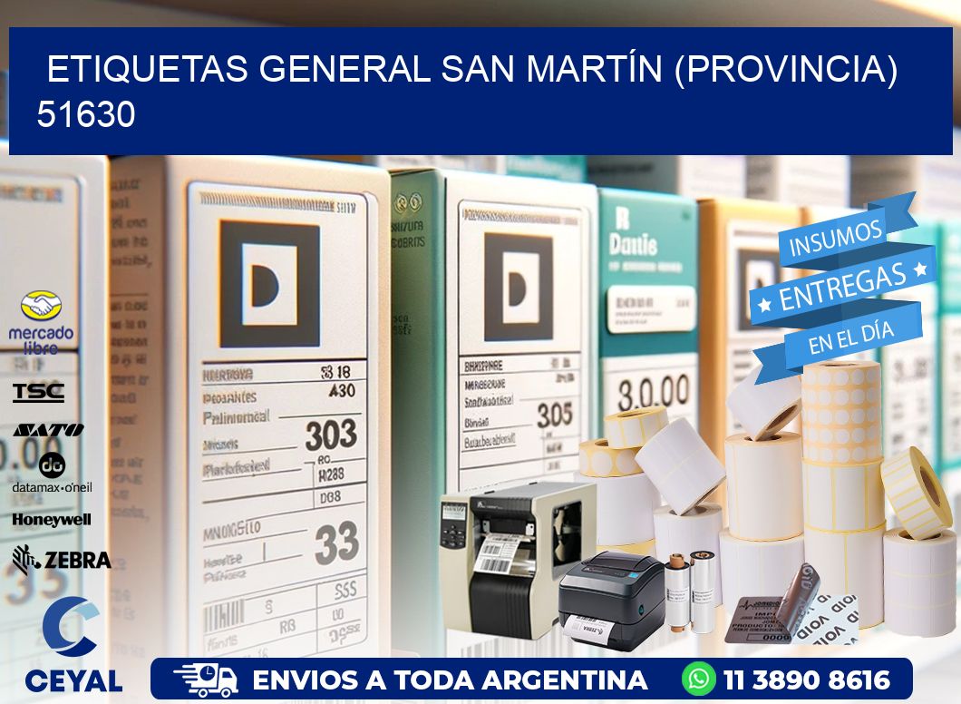 ETIQUETAS GENERAL SAN MARTÍN (PROVINCIA) 51630