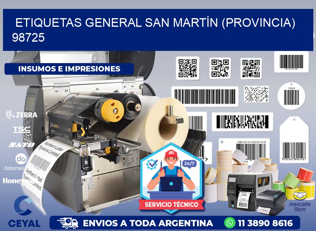 ETIQUETAS GENERAL SAN MARTÍN (PROVINCIA) 98725